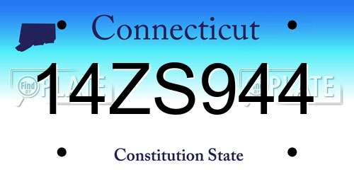 14ZS944 Connecticut License Plate
