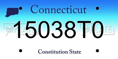 15038T0 Connecticut License Plate