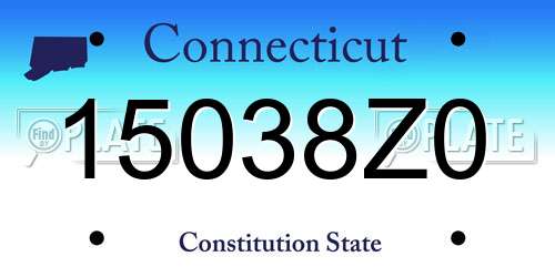 15038Z0 Connecticut License Plate