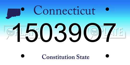 15039O7 Connecticut License Plate