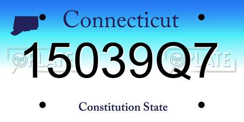 15039Q7 Connecticut License Plate