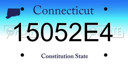 15052E4 Connecticut License Plate