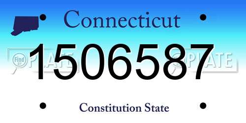 1506587 Connecticut License Plate