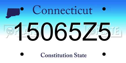 15065Z5 Connecticut License Plate