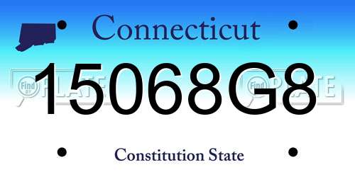 15068G8 Connecticut License Plate