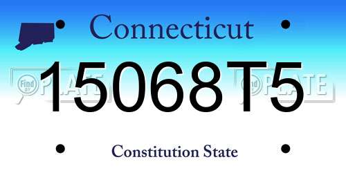 15068T5 Connecticut License Plate