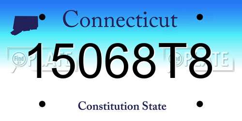 15068T8 Connecticut License Plate