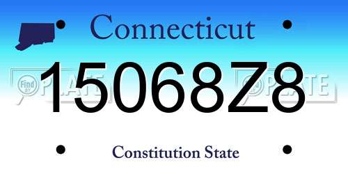15068Z8 Connecticut License Plate