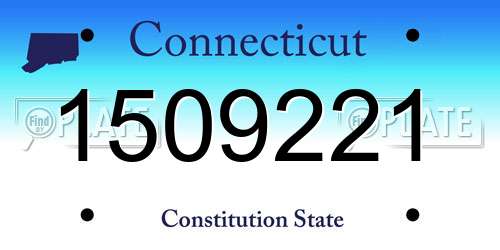 1509221 Connecticut License Plate