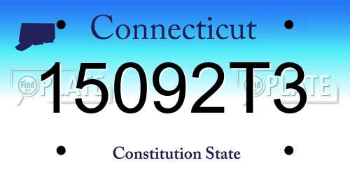 15092T3 Connecticut License Plate