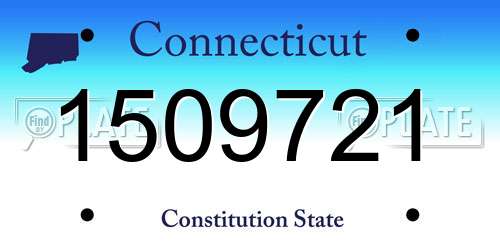 1509721 Connecticut License Plate