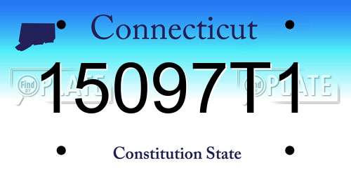 15097T1 Connecticut License Plate