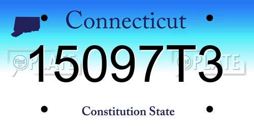 15097T3 Connecticut License Plate