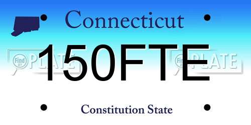 150FTE Connecticut License Plate
