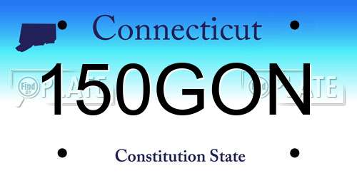 150GON Connecticut License Plate
