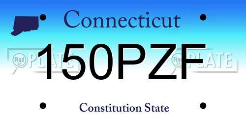 150PZF Connecticut License Plate