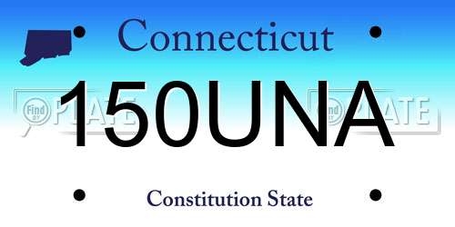 150UNA Connecticut License Plate