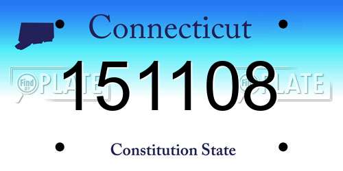 151108 Connecticut License Plate