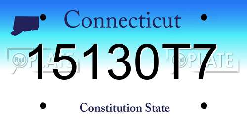 15130T7 Connecticut License Plate