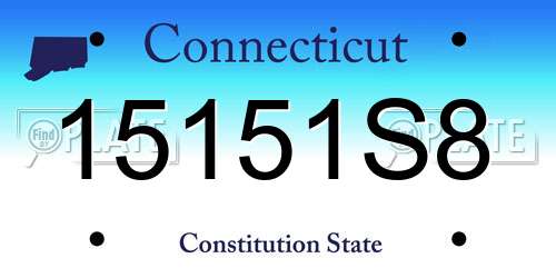 15151S8 Connecticut License Plate