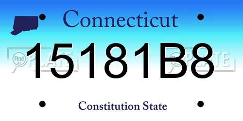 15181B8 Connecticut License Plate