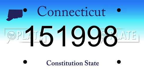 151998 Connecticut License Plate