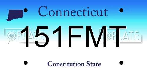 151FMT Connecticut License Plate