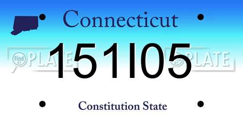 151I05 Connecticut License Plate