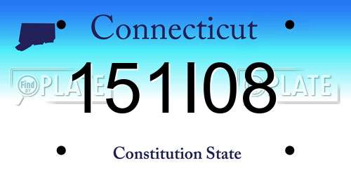 151I08 Connecticut License Plate