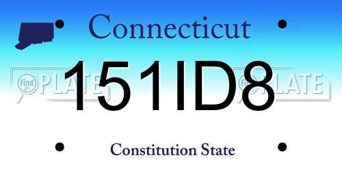 151ID8 Connecticut License Plate