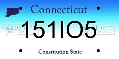 151IO5 Connecticut License Plate