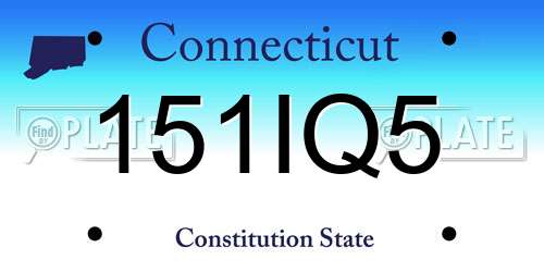 151IQ5 Connecticut License Plate