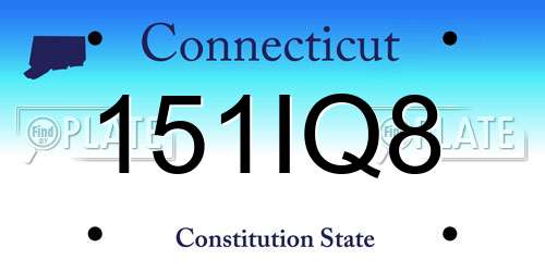 151IQ8 Connecticut License Plate
