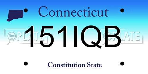 151IQB Connecticut License Plate