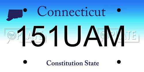 151UAM Connecticut License Plate