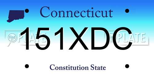 151XDC Connecticut License Plate