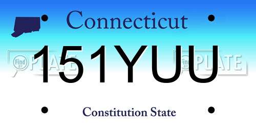 151YUU Connecticut License Plate