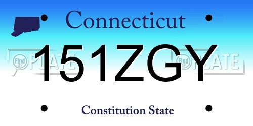 151ZGY Connecticut License Plate
