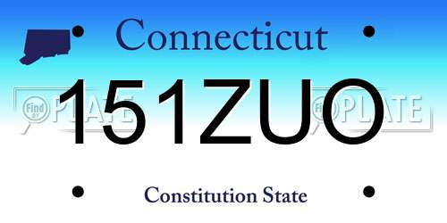 151ZUO Connecticut License Plate