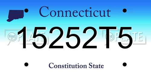 15252T5 Connecticut License Plate