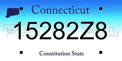 15282Z8 Connecticut License Plate