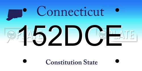 152DCE Connecticut License Plate