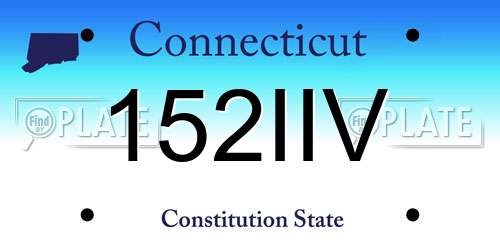 152IIV Connecticut License Plate