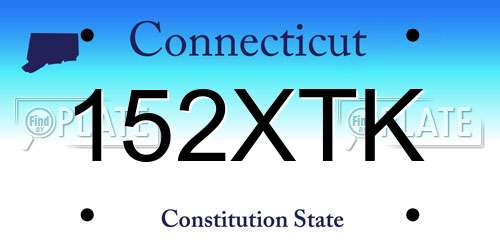 152XTK Connecticut License Plate