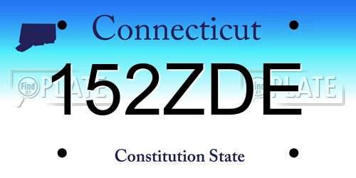 152ZDE Connecticut License Plate