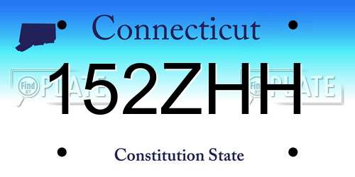 152ZHH Connecticut License Plate