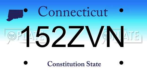 152ZVN Connecticut License Plate