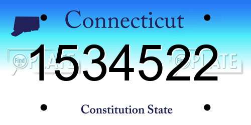 1534522 Connecticut License Plate