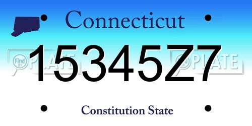 15345Z7 Connecticut License Plate