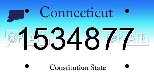 1534877 Connecticut License Plate